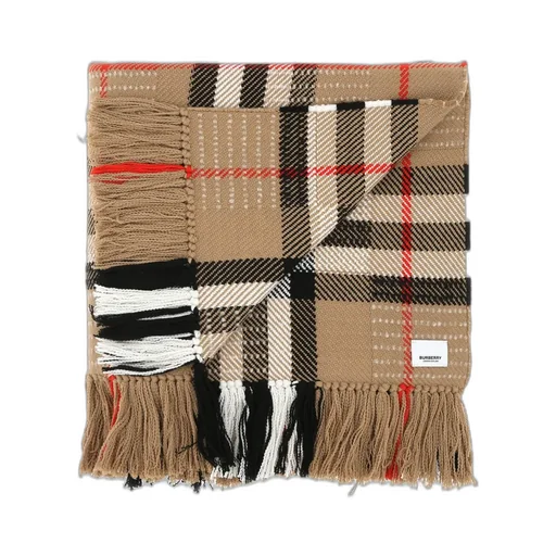 Checked Fringed Scarf