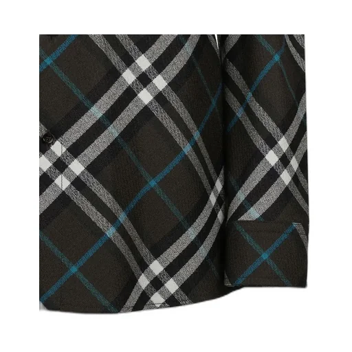 Check-Pattern Buttoned Belted Shirt