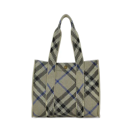 Small Check Knitted Tote Bag