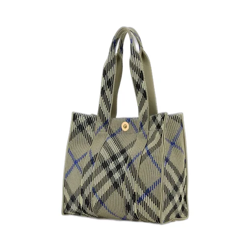 Small Check Knitted Tote Bag