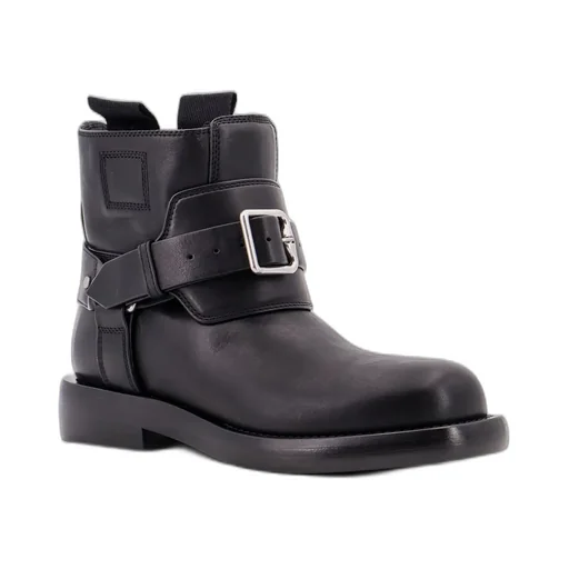 Cobble Buckle-Detailed Ankle Boots
