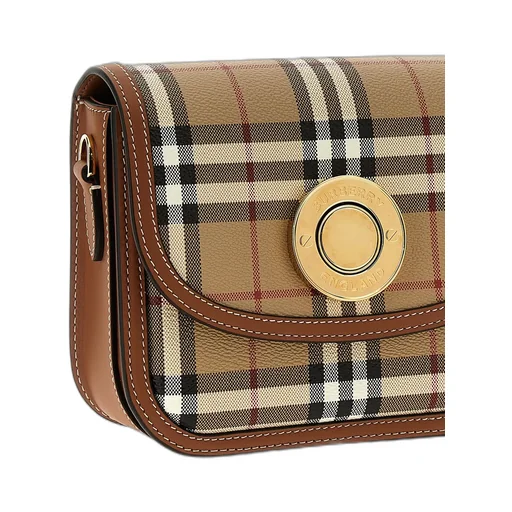 Small Elizabeth Checked Foldover-Top Crossbody Bag