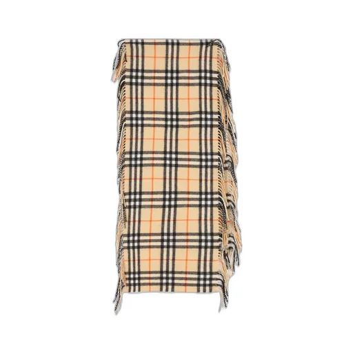 Checked Fringed-Edge Scarf
