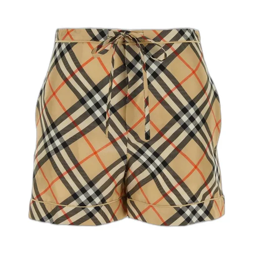 Check Printed Drawstring Shorts
