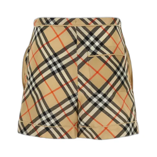 Check Printed Drawstring Shorts