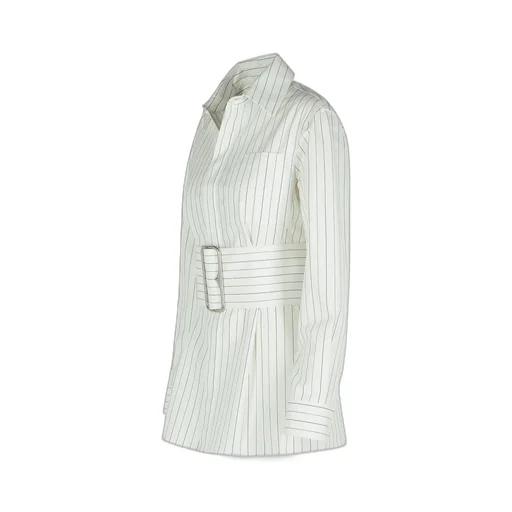 Wide-Belted Striped Shirt