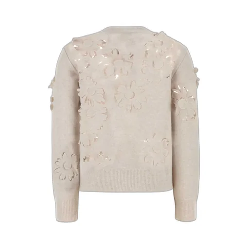 Cut-Out Daisy V-Neck Jumper