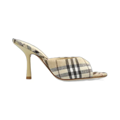 Checked Almond Toe Heeled Sandals