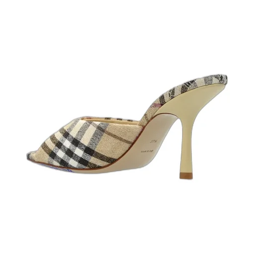 Checked Almond Toe Heeled Sandals
