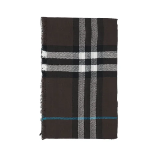 Checked Fringed-Edge Scarf