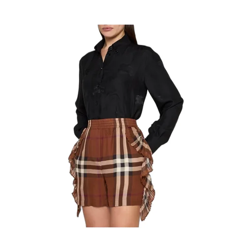 Checked Fringed-Detail Shorts
