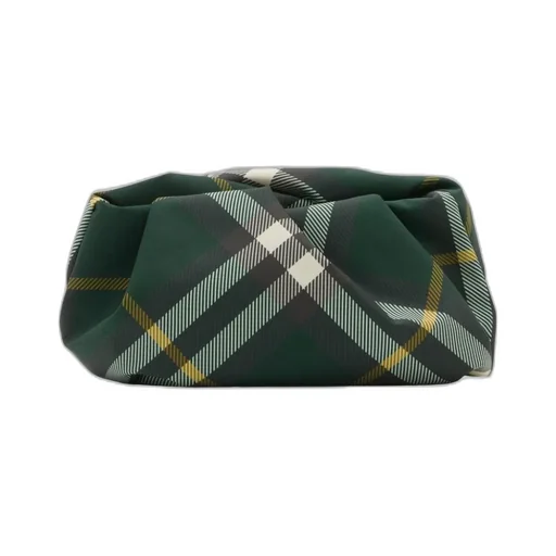 Rose Checkered Ruched Clutch Bag