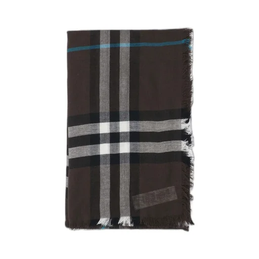 Checked Fringed-Edge Scarf