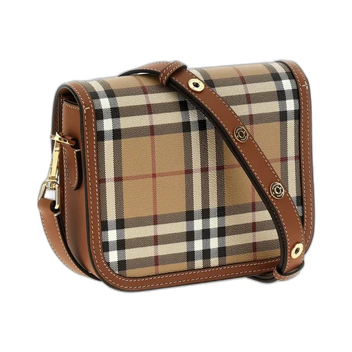 Small Elizabeth Checked Foldover-Top Crossbody Bag