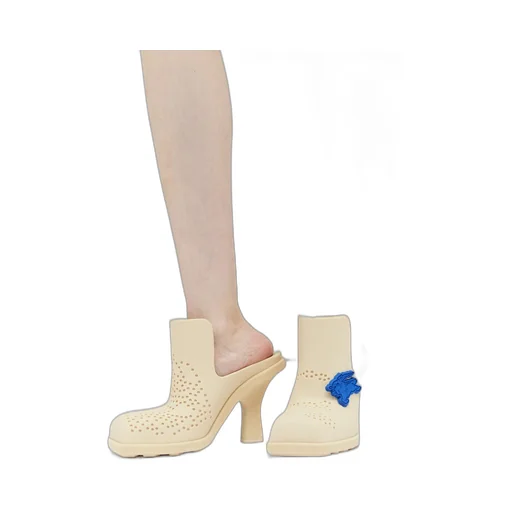 Equestrian Knight Square-Toe Slip-On Mules