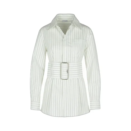 Wide-Belted Striped Shirt