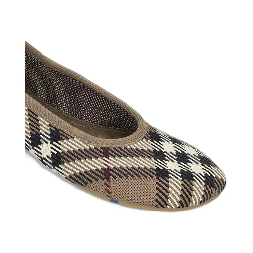 Checked Slip-On Flat Shoes