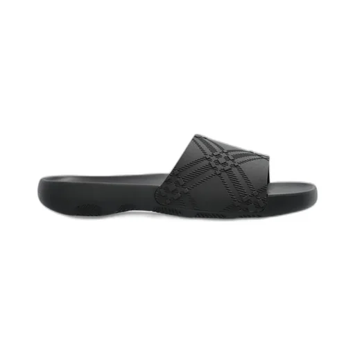 Check Embossed Slip-On Slides