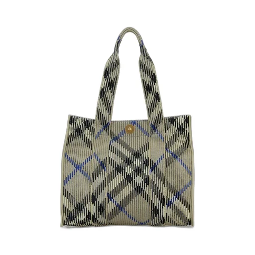 Small Check Knitted Tote Bag