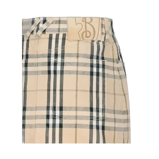 Checked Denim Mini Skirt