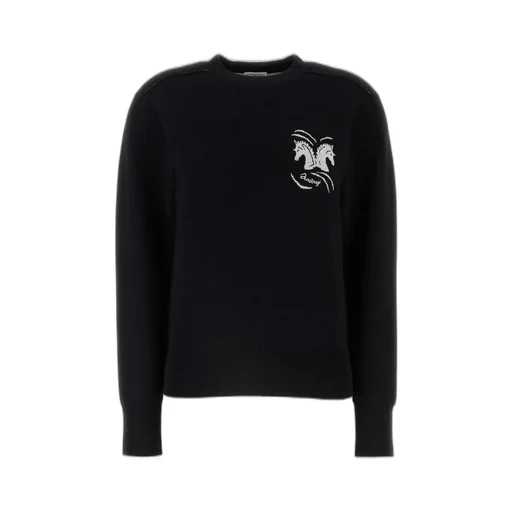 Mirrored Horse Intarsia-Knit Crewneck Jumper