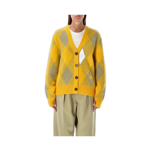 Checked V-Neck Cardigan
