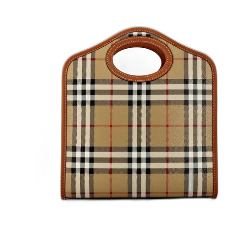 Hollow-Handle Checkered Mini Tote Bag