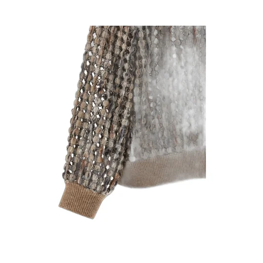 Sequin Embellished Zip-Up Cardigan