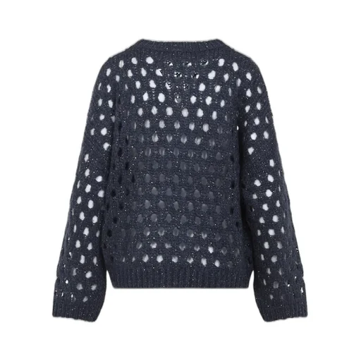 Open-Knitted Sequined Jumper