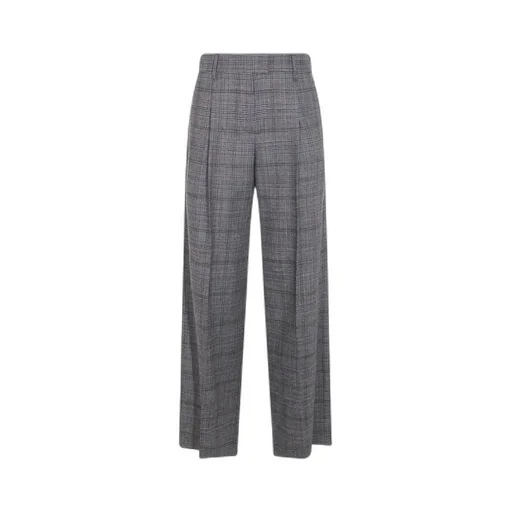 Checked Pleated Pants