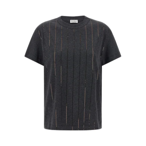 Dazzling Chalk Stripe Embroidered T-Shirt