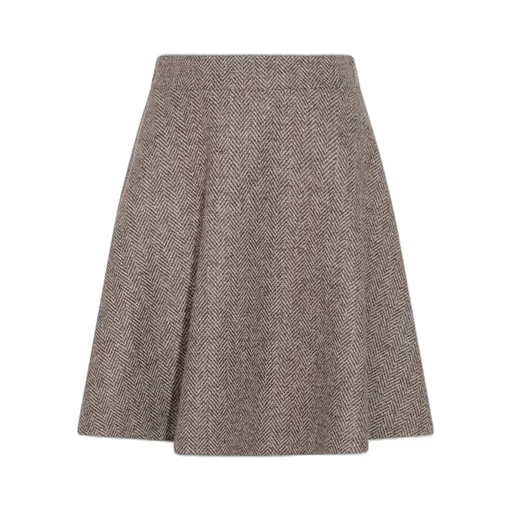 Herringbone Flared Mini Circle Skirt