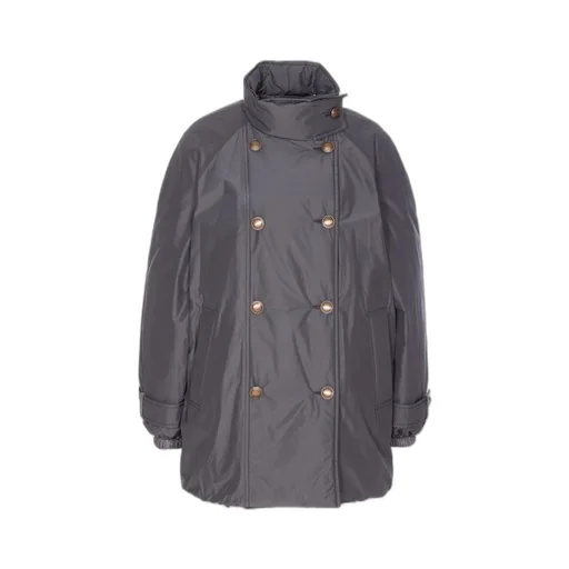 Double-Breasted High Neck Jacket