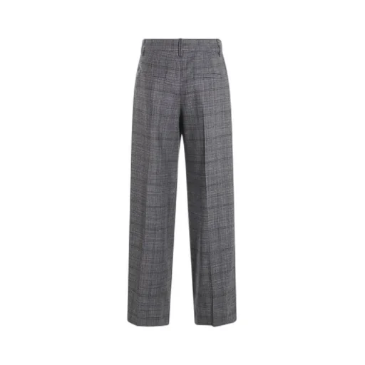 Checked Pleated Pants