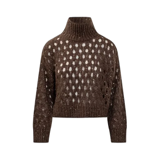 Dazzling Net Turtleneck Jumper