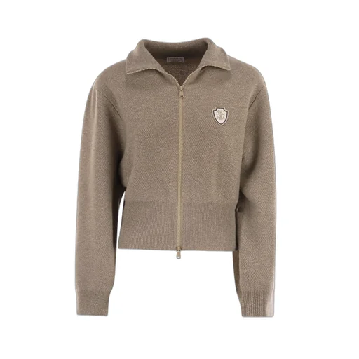 Sweatshirt-Style Knitted Cardigan