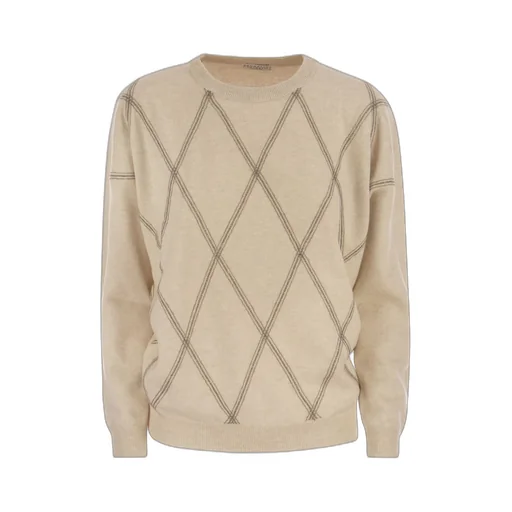 Diamond Pattern Knitted Jumper