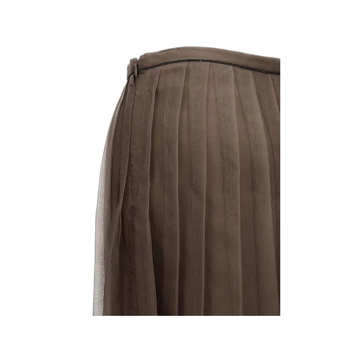 Pleated Tulle Midi Skirt