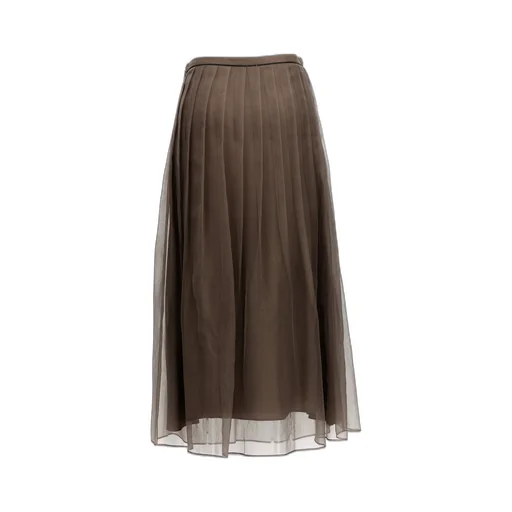 Pleated Tulle Midi Skirt