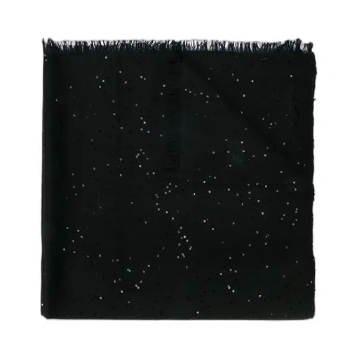 Sequin-Embellished Frayed Scarf