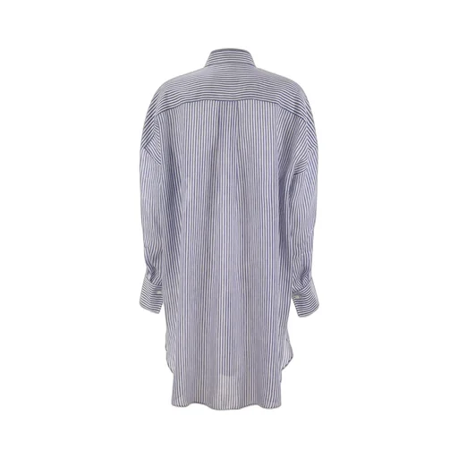 Monili-Trim Striped Long Shirt