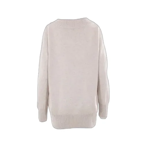 V-Neck Sequin Embellished Knitted Jumper