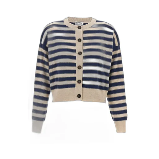Striped Crewneck Cardigan