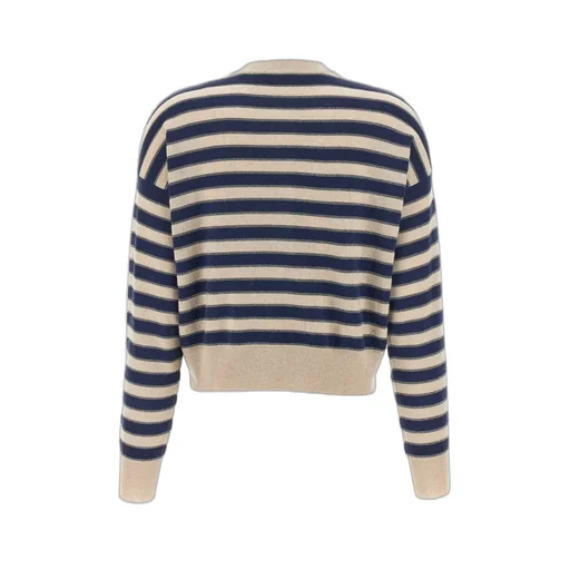 Striped Crewneck Cardigan