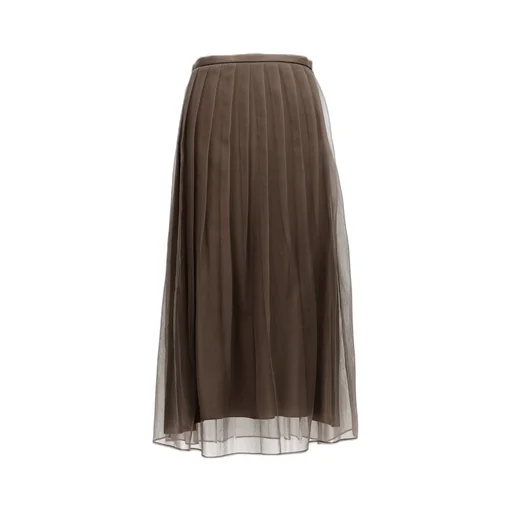 Pleated Tulle Midi Skirt