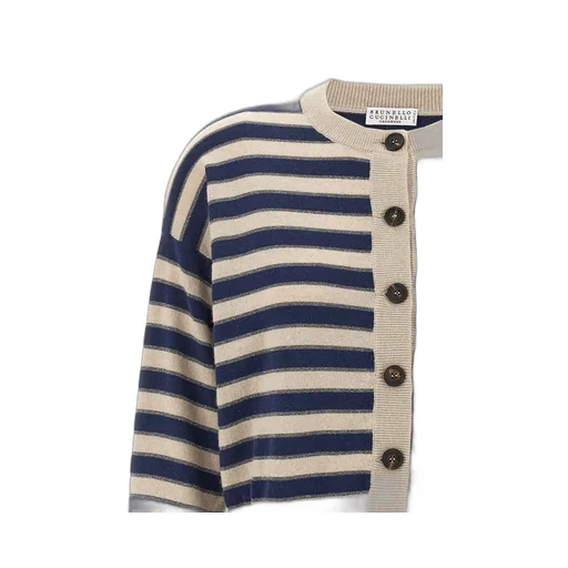 Striped Crewneck Cardigan