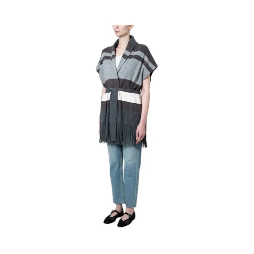 Belted Fringed Cardigan