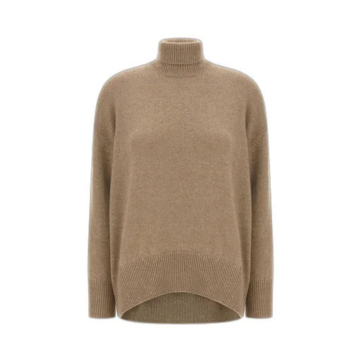 Turtleneck Sequin Embellished Knitted Jumper