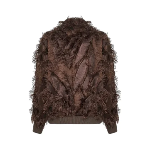 Zip-Up Ribbed Hem Bomber Jacket