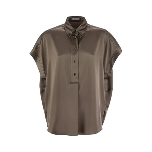 Short-Sleeved Buttoned Blouse